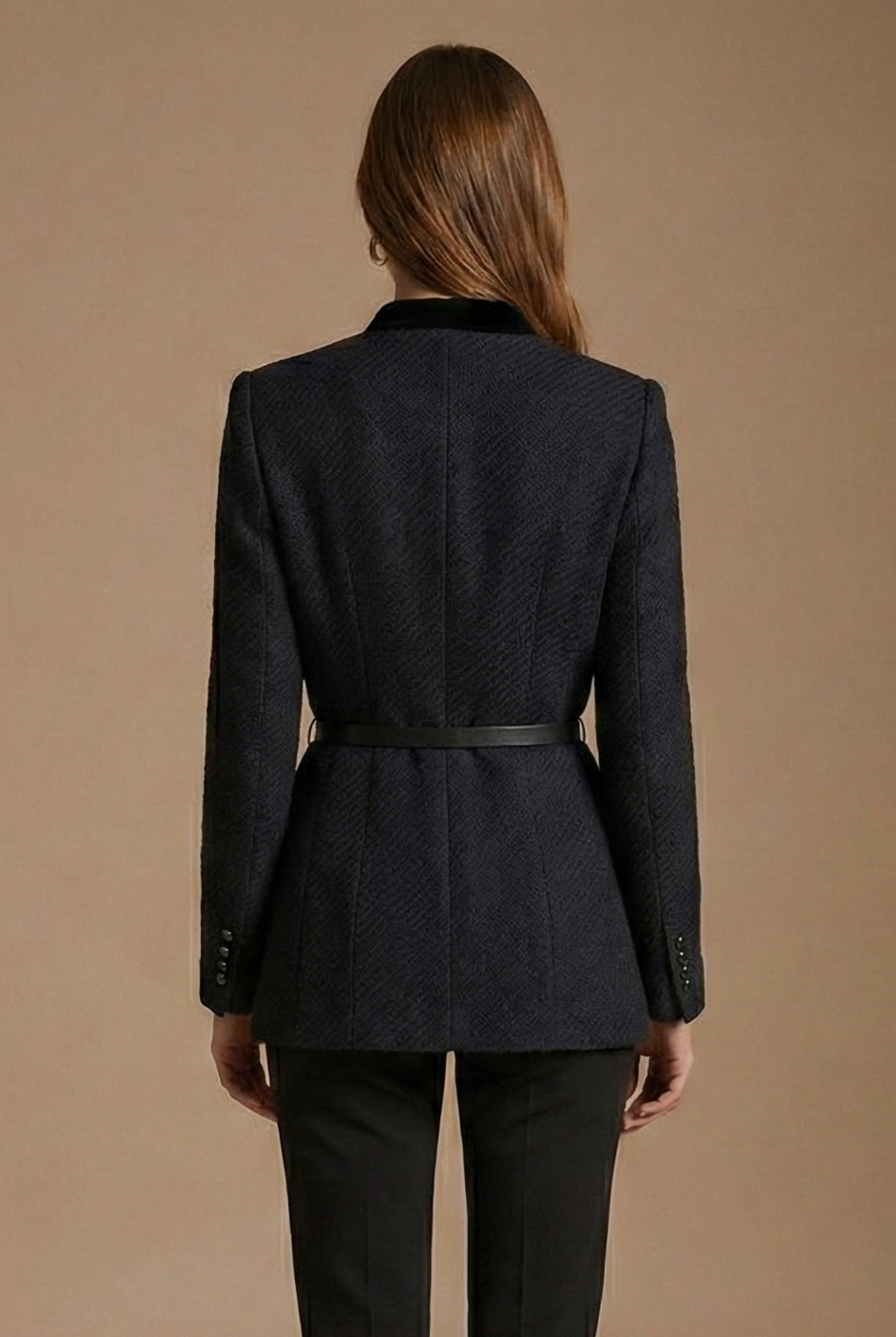 Maeve Contrast-Trim Textured Tweed Jacket