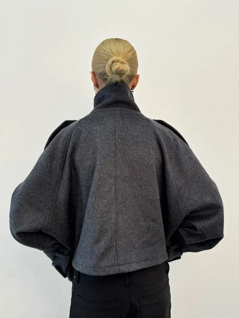 Maeve High-Neck Wool-Blend Oversized Jacket