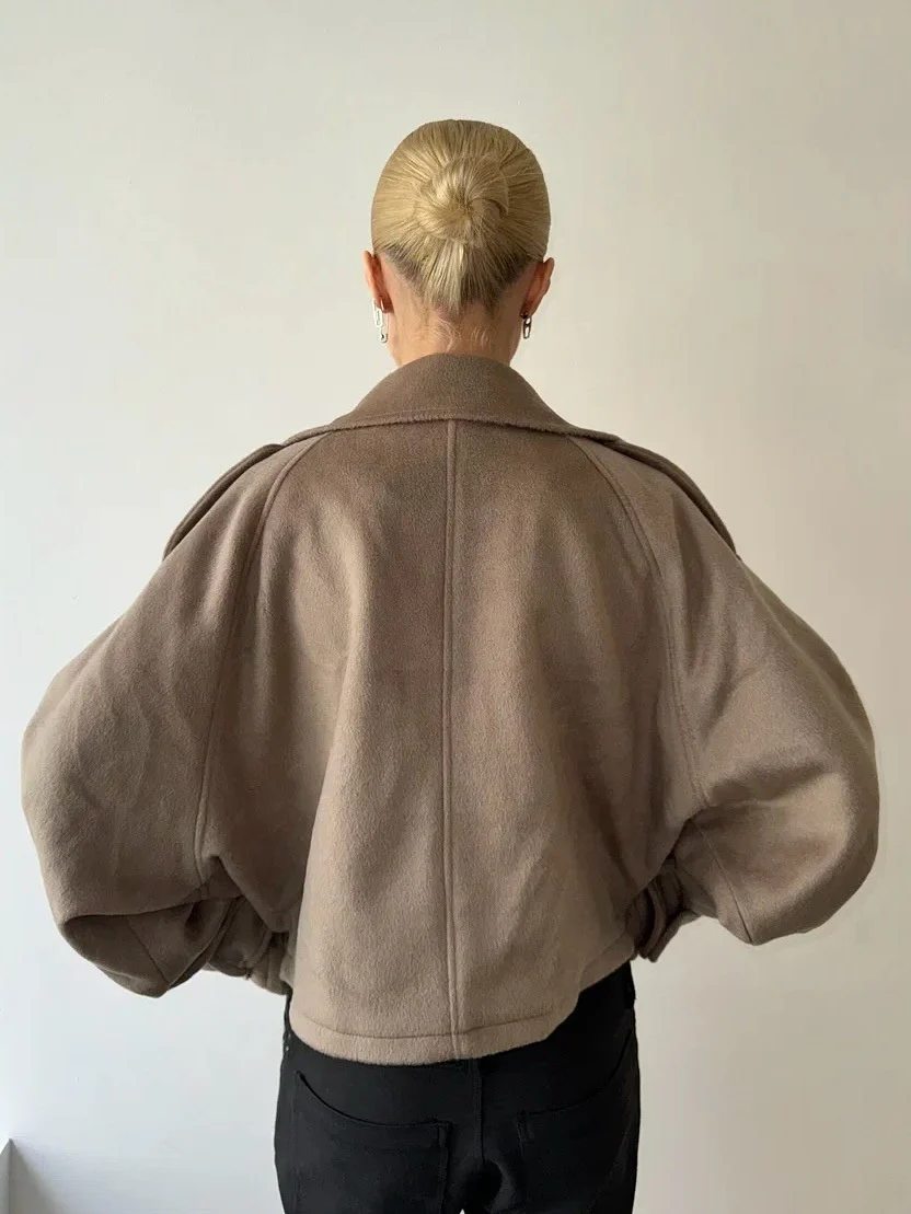Maeve High-Neck Wool-Blend Oversized Jacket