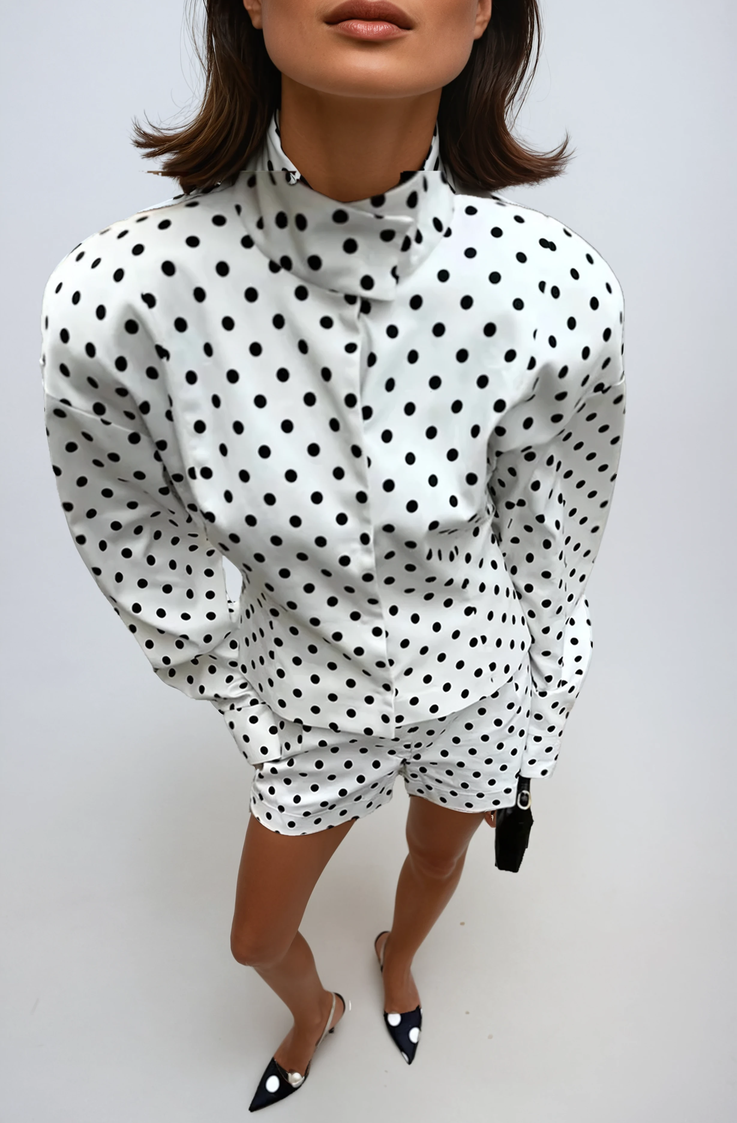 Marcella Polka Dot Satin Matching Set