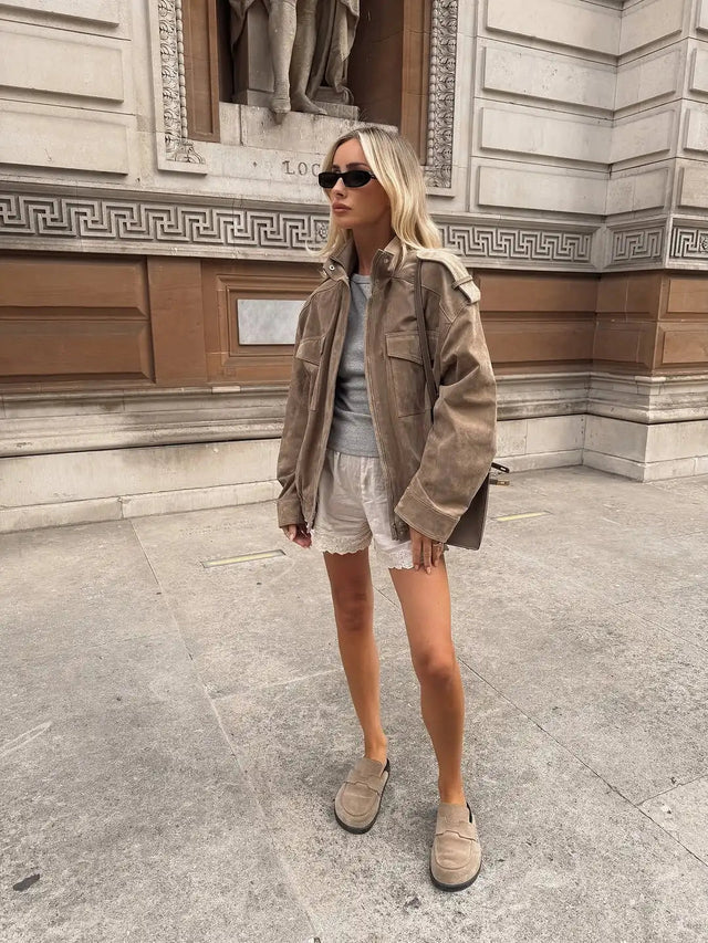 Marcella Vintage Suede Bomber Jacket