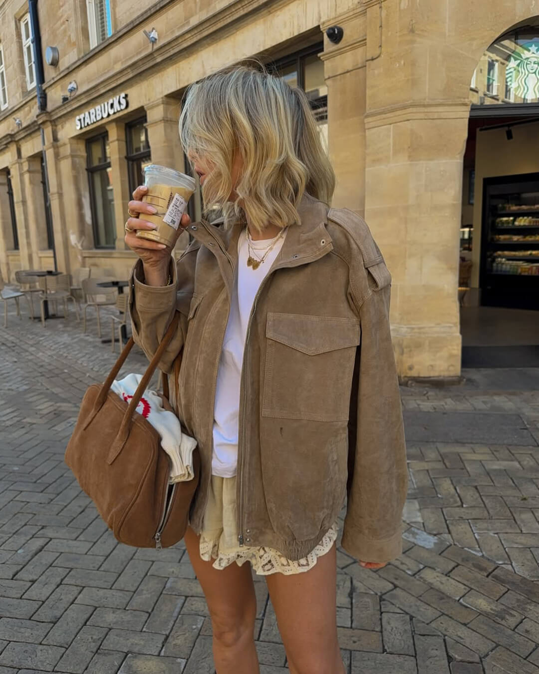 Marcella Vintage Suede Bomber Jacket