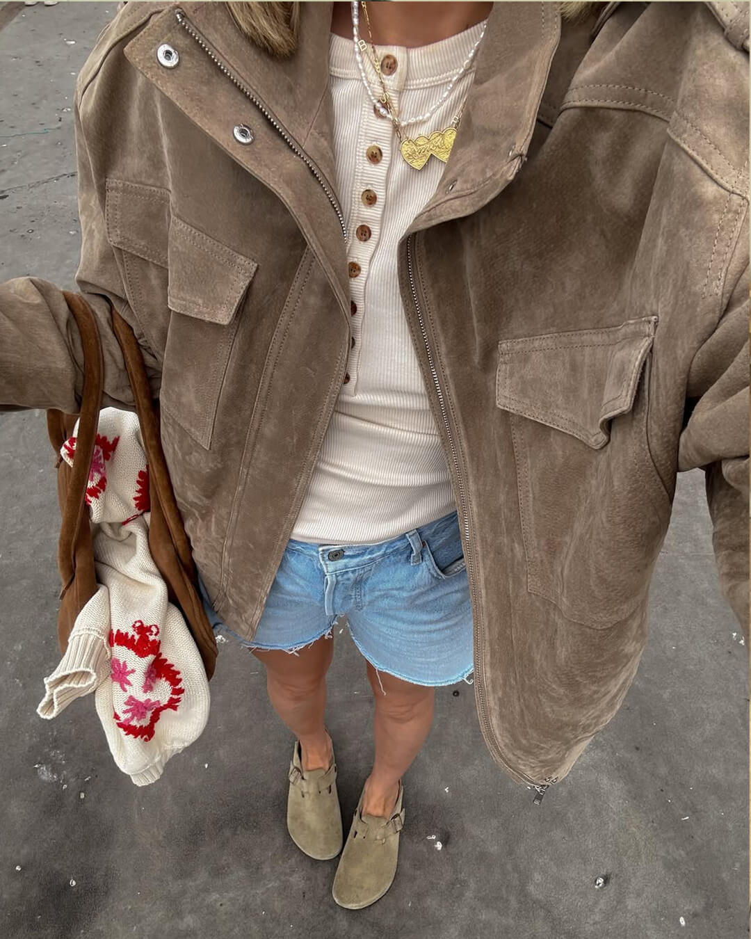 Marcella Vintage Suede Bomber Jacket