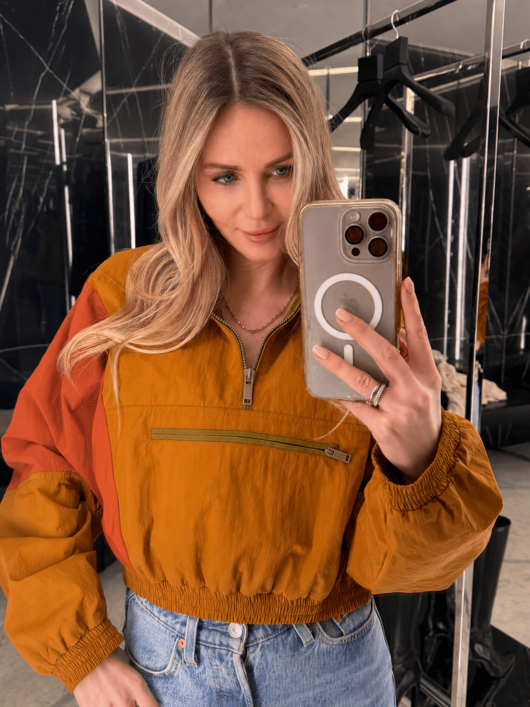 Lyra Color-Block Half-Zip Anorak Jacket