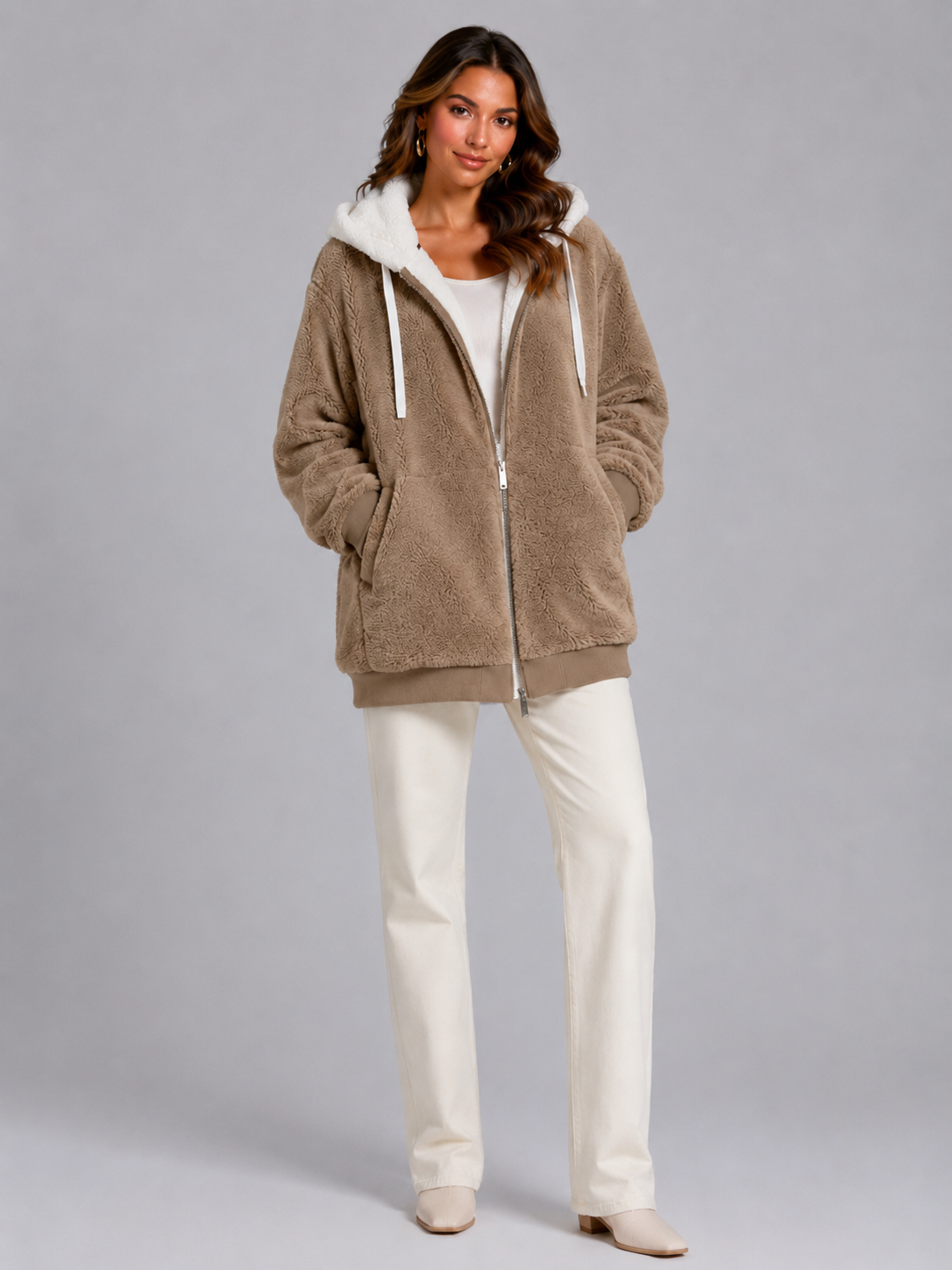 Maya Fleece Hooded Zip-Up Fleece Jacket