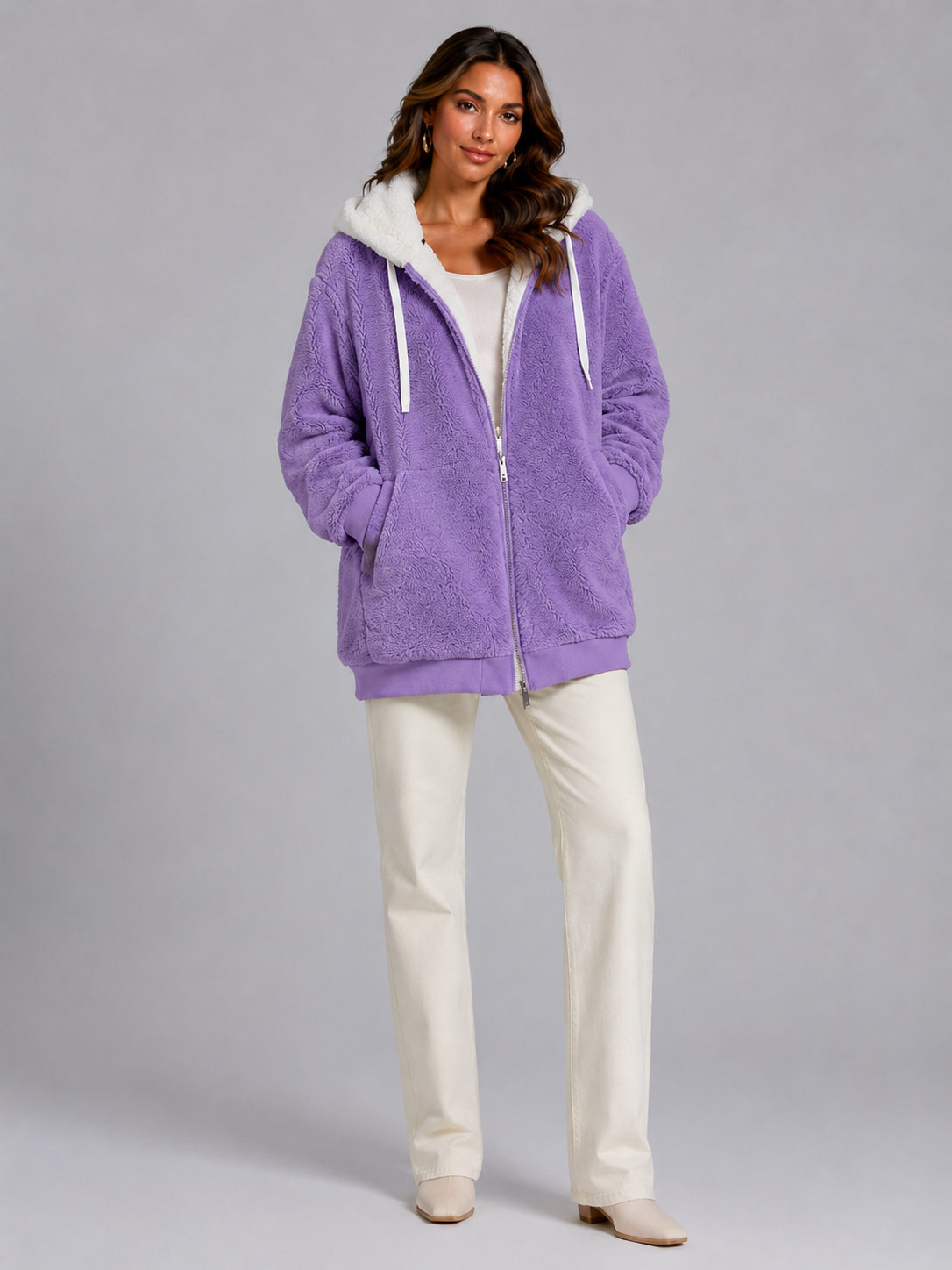 Maya Fleece Hooded Zip-Up Fleece Jacket