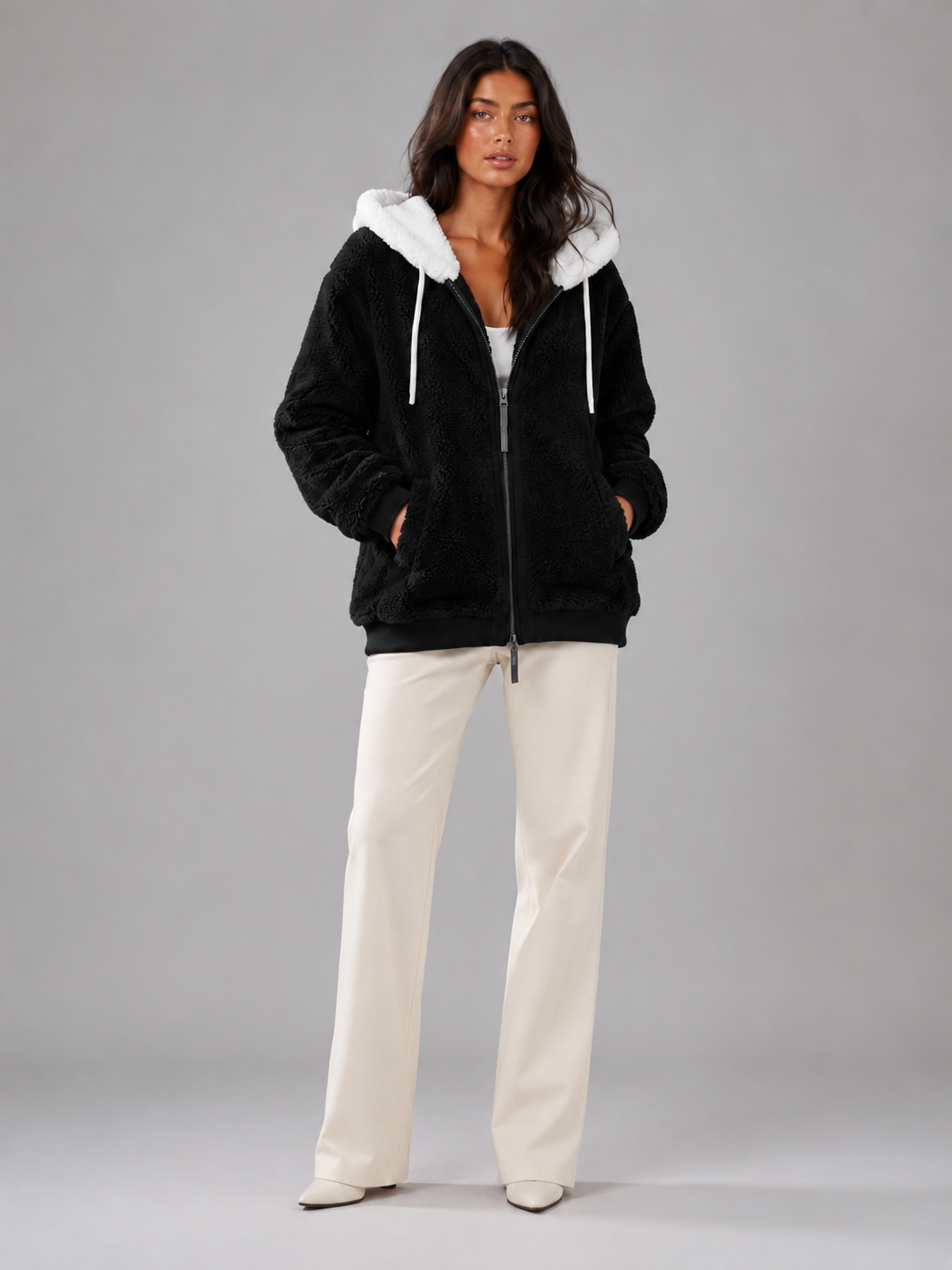 Maya Fleece Hooded Zip-Up Fleece Jacket