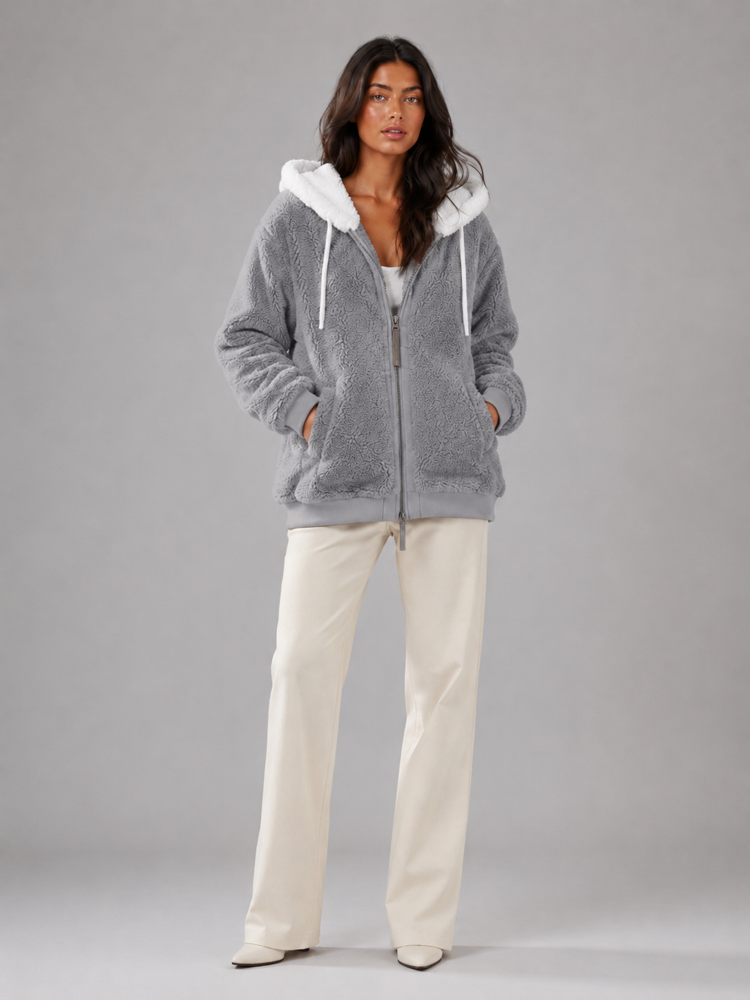 Maya Fleece Hooded Zip-Up Fleece Jacket