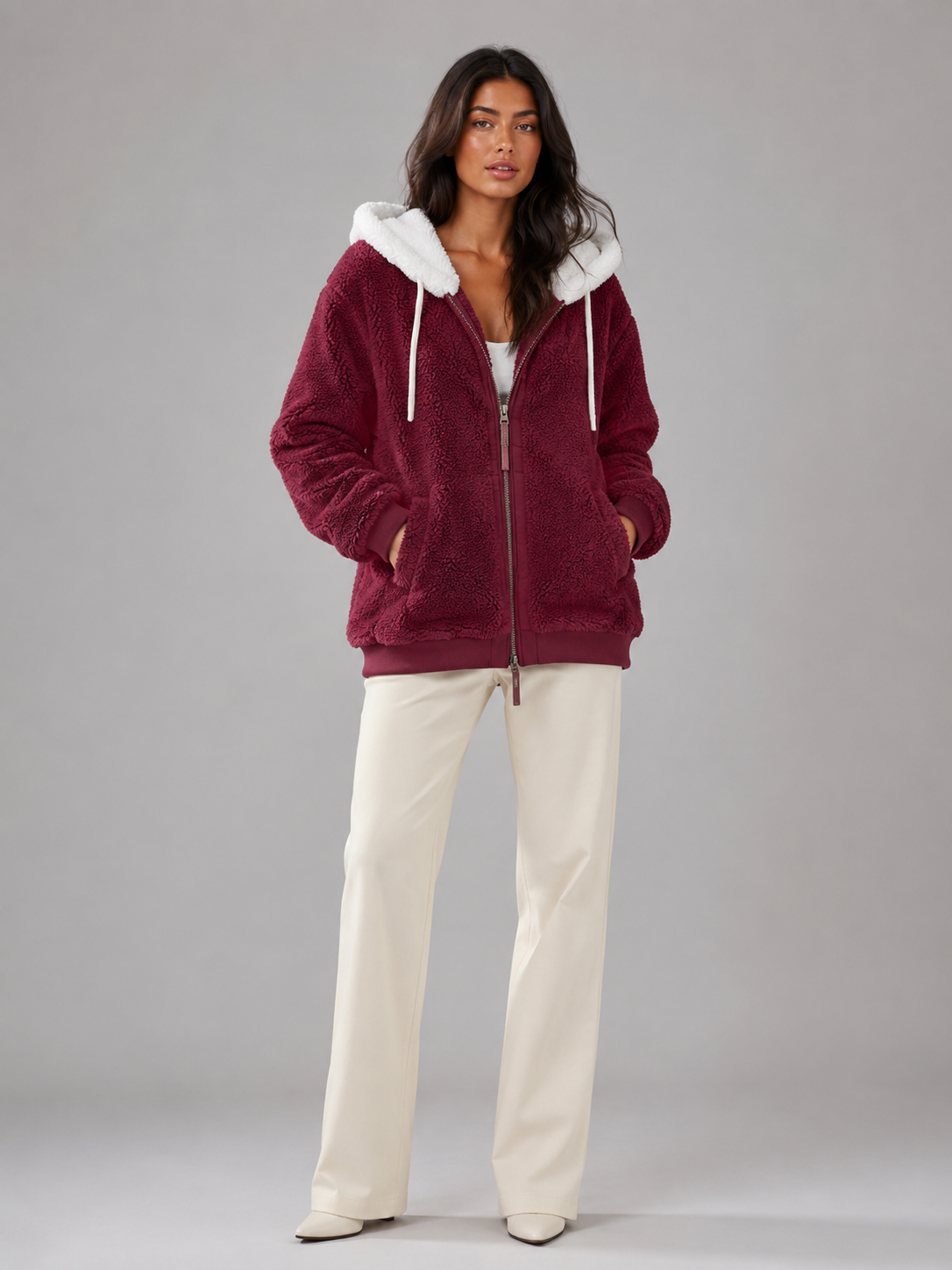Maya Fleece Hooded Zip-Up Fleece Jacket