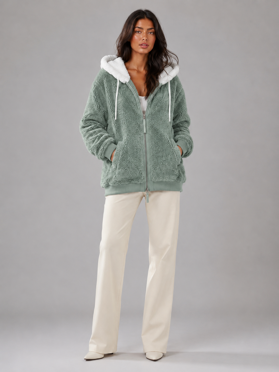 Maya Fleece Hooded Zip-Up Fleece Jacket