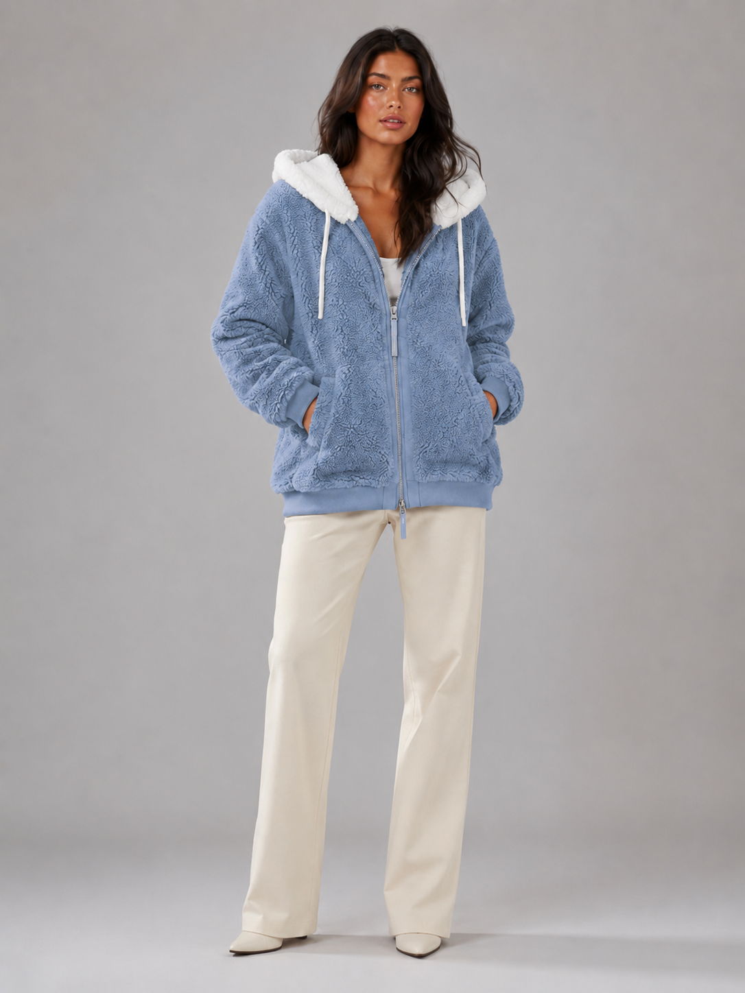 Maya Fleece Hooded Zip-Up Fleece Jacket
