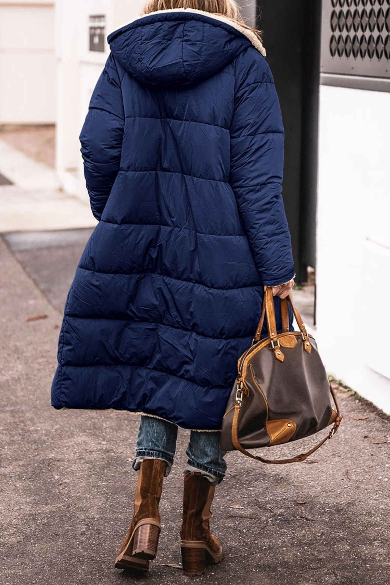 Millie Reversible Sherpa-Lined Quilted Long Coat