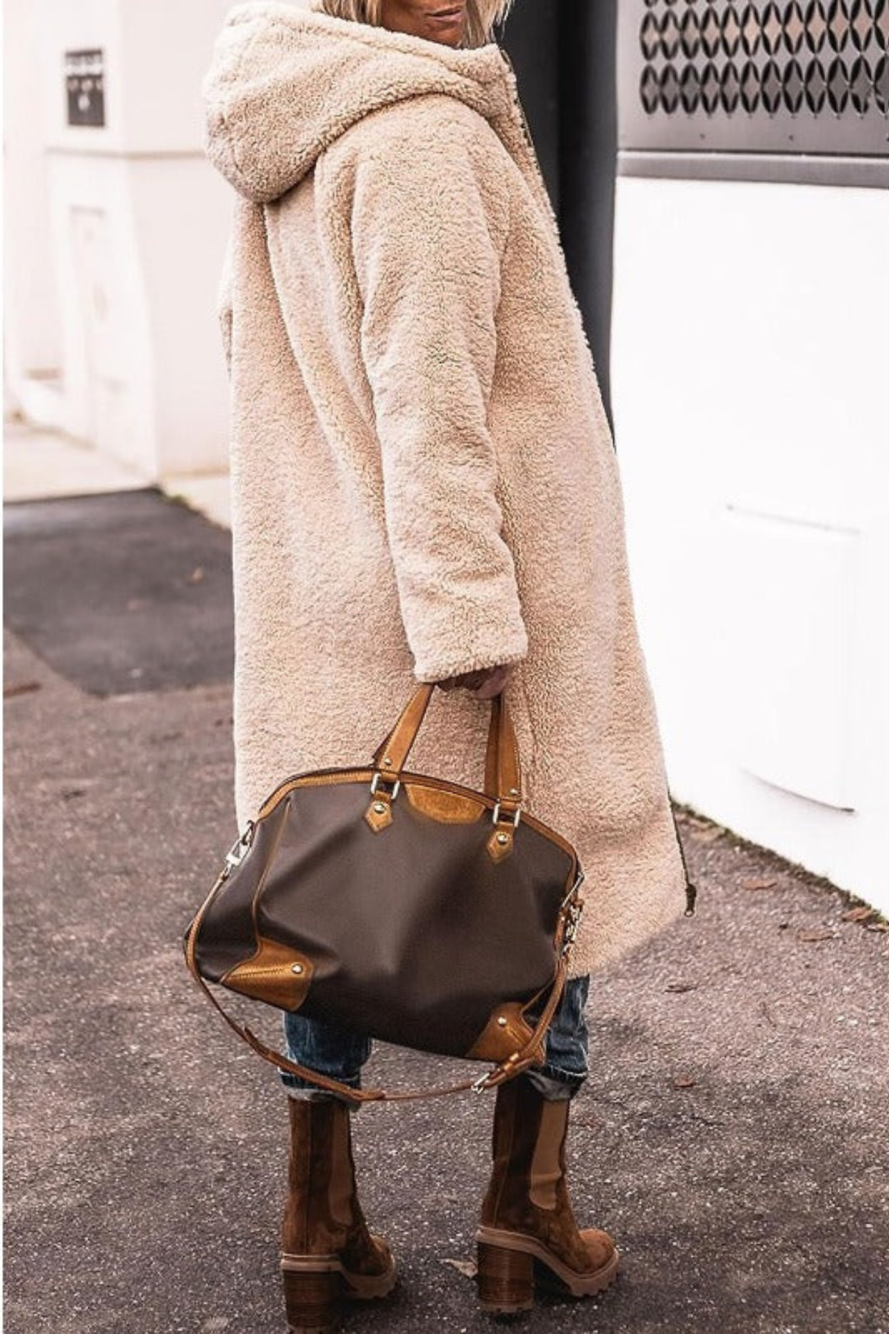 Millie Reversible Sherpa-Lined Quilted Long Coat