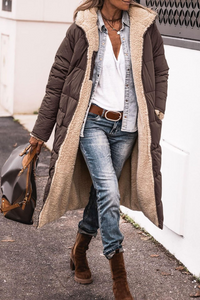 Millie Reversible Sherpa-Lined Quilted Long Coat