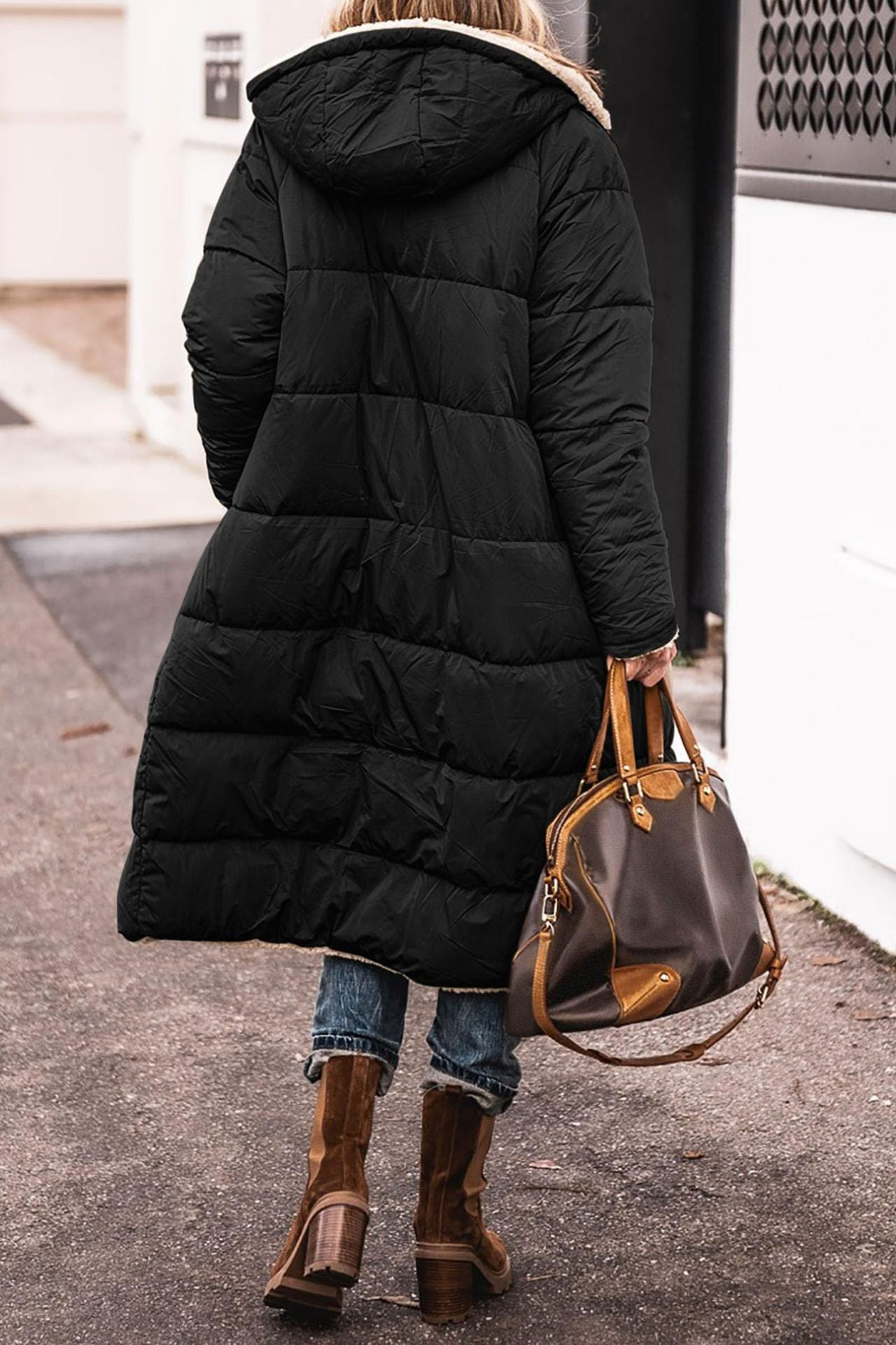 Millie Reversible Sherpa-Lined Quilted Long Coat