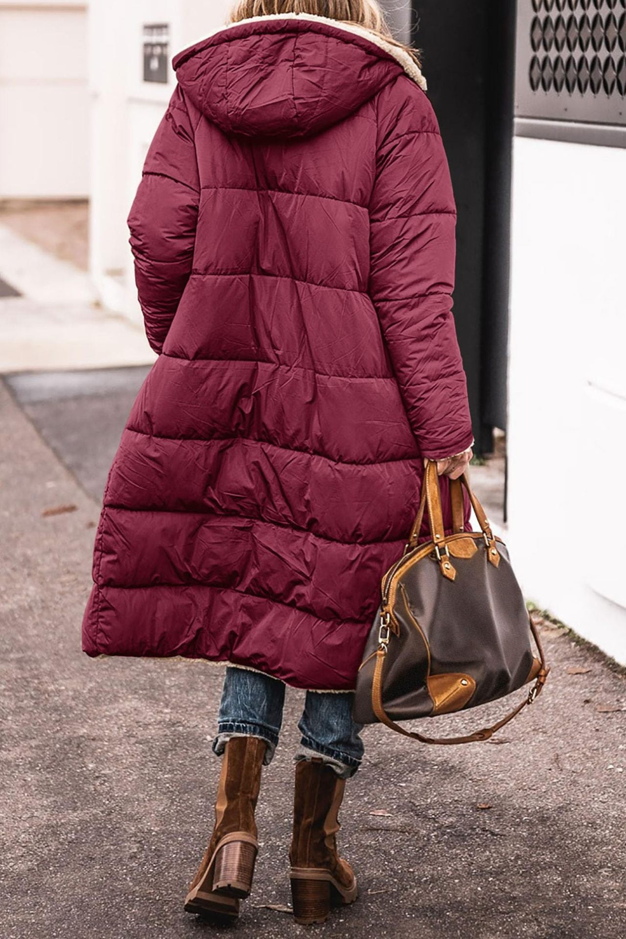 Millie Reversible Sherpa-Lined Quilted Long Coat
