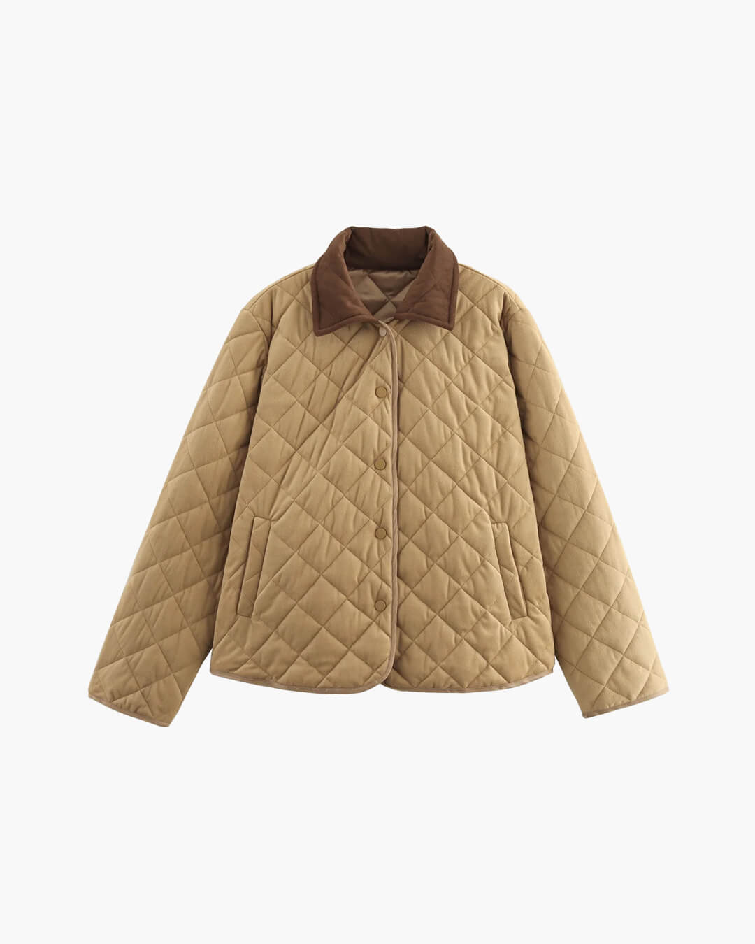 Mireia Diamond-Quilted Corduroy Collar Autumn Jacket