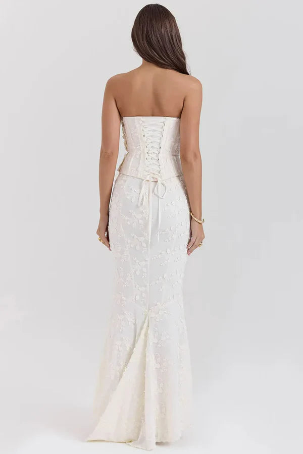 Mirelle Corset Silhouette Strapless Maxi Dress