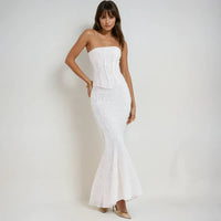 Mirelle Corset Silhouette Strapless Maxi Dress