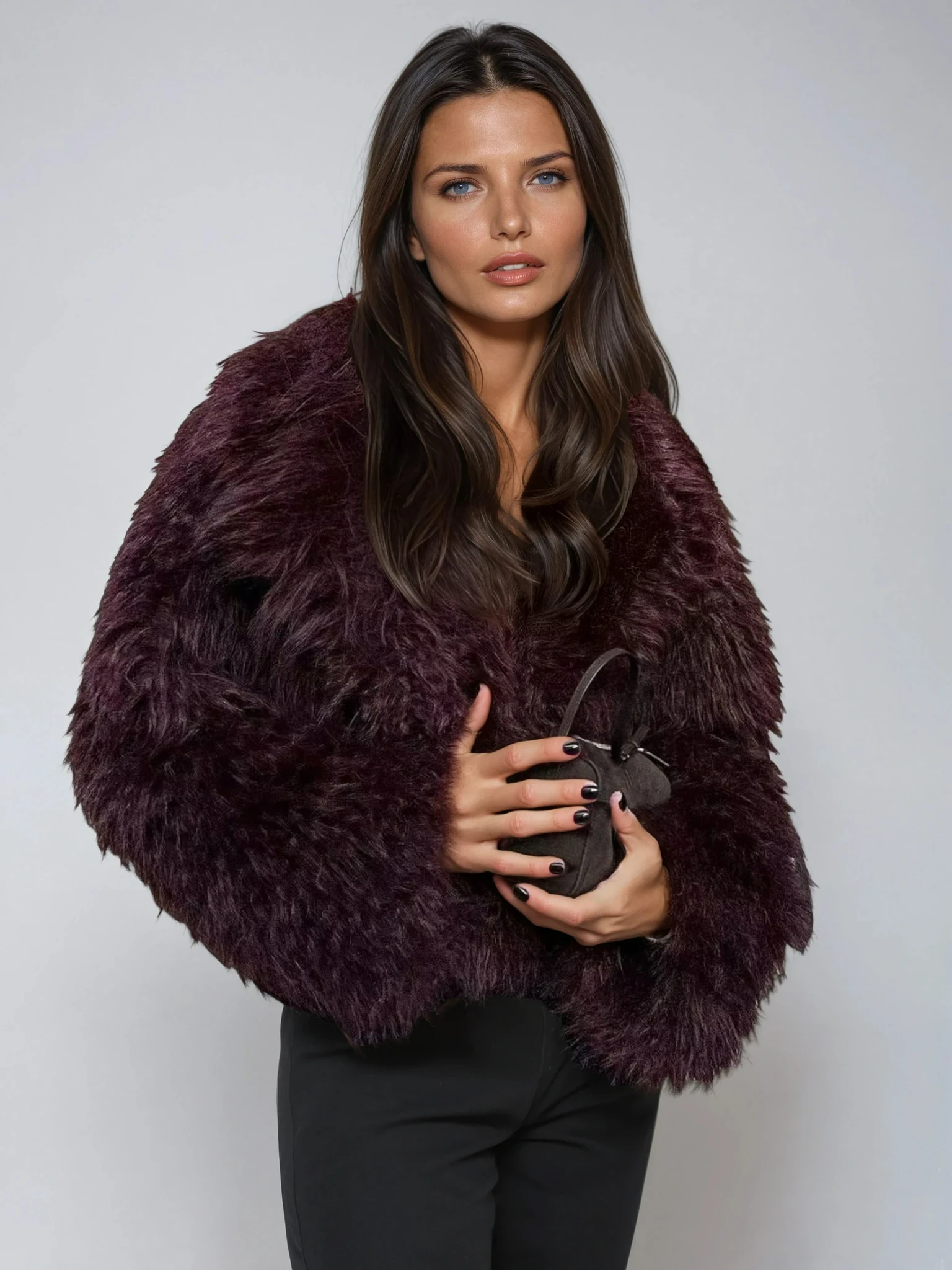 Mirelle Cropped Plush Faux Fur Coat