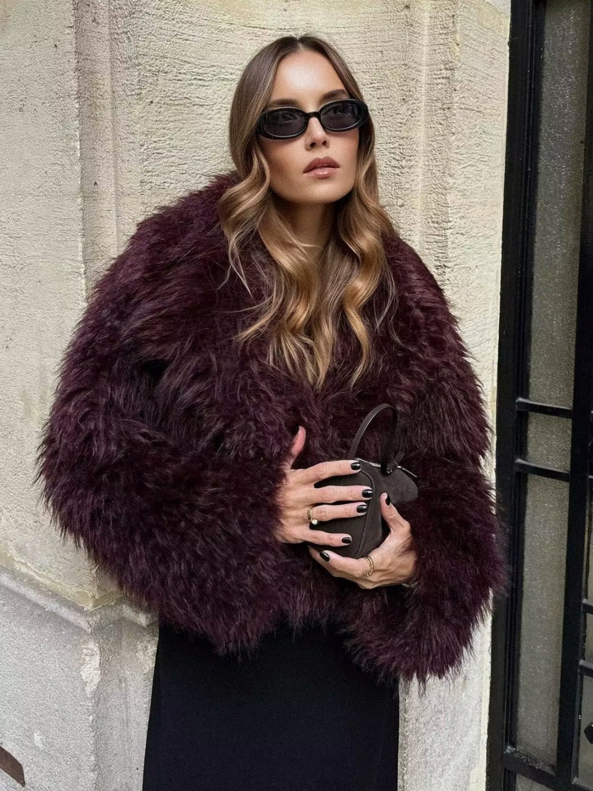 Mirelle Cropped Plush Faux Fur Coat