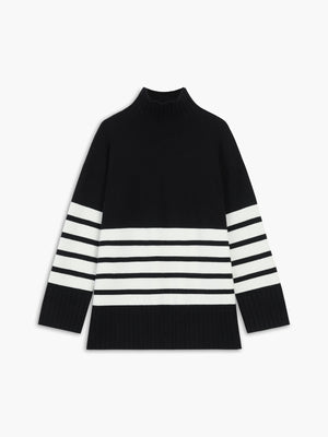 Miss Paris Mock Neck Stripe Sweater 5
