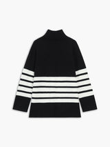 Miss Paris Mock Neck Stripe Sweater 6