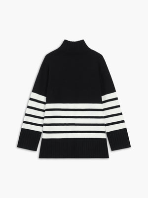 Miss Paris Mock Neck Stripe Sweater 6