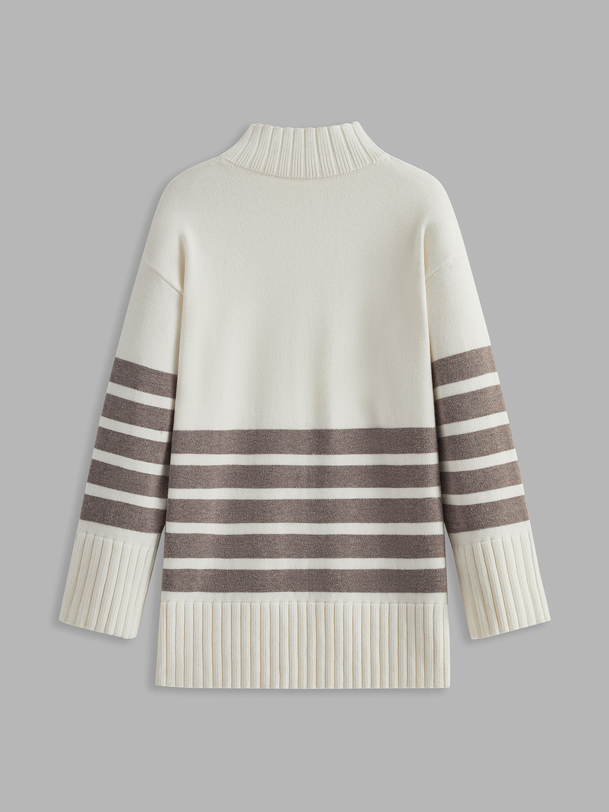 Miss Paris Mock Neck Stripe Sweater 8