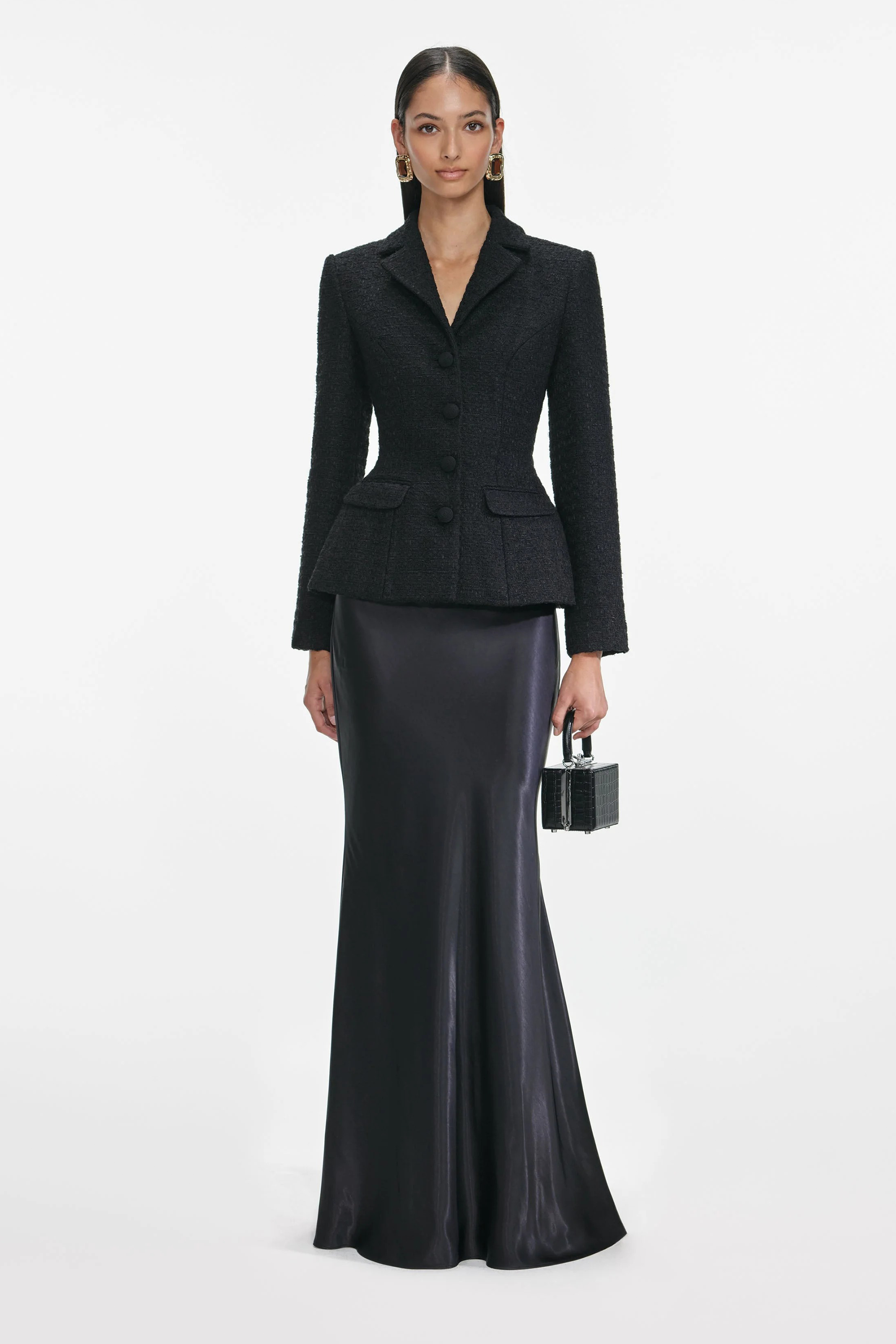 Monroe Tweed Jacket & Satin Autumn Skirt Set