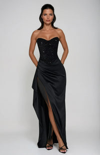 Montréa Crystal Corset Satin Evening Gown