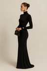 Elara Sculpted Turtleneck Stretch Maxi Dress