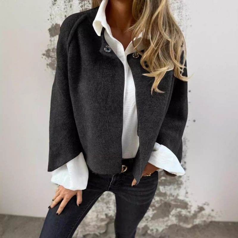 Nova Soft Open-Front Mid-Season Short Coat