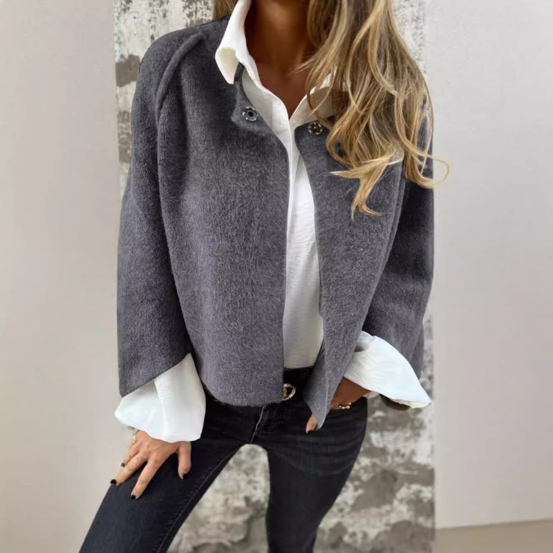 Nova Soft Open-Front Mid-Season Short Coat