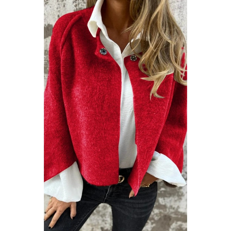 Nova Soft Open-Front Mid-Season Short Coat