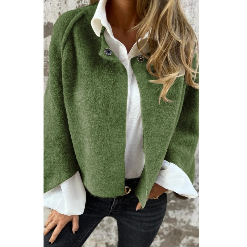 Nova Soft Open-Front Mid-Season Short Coat