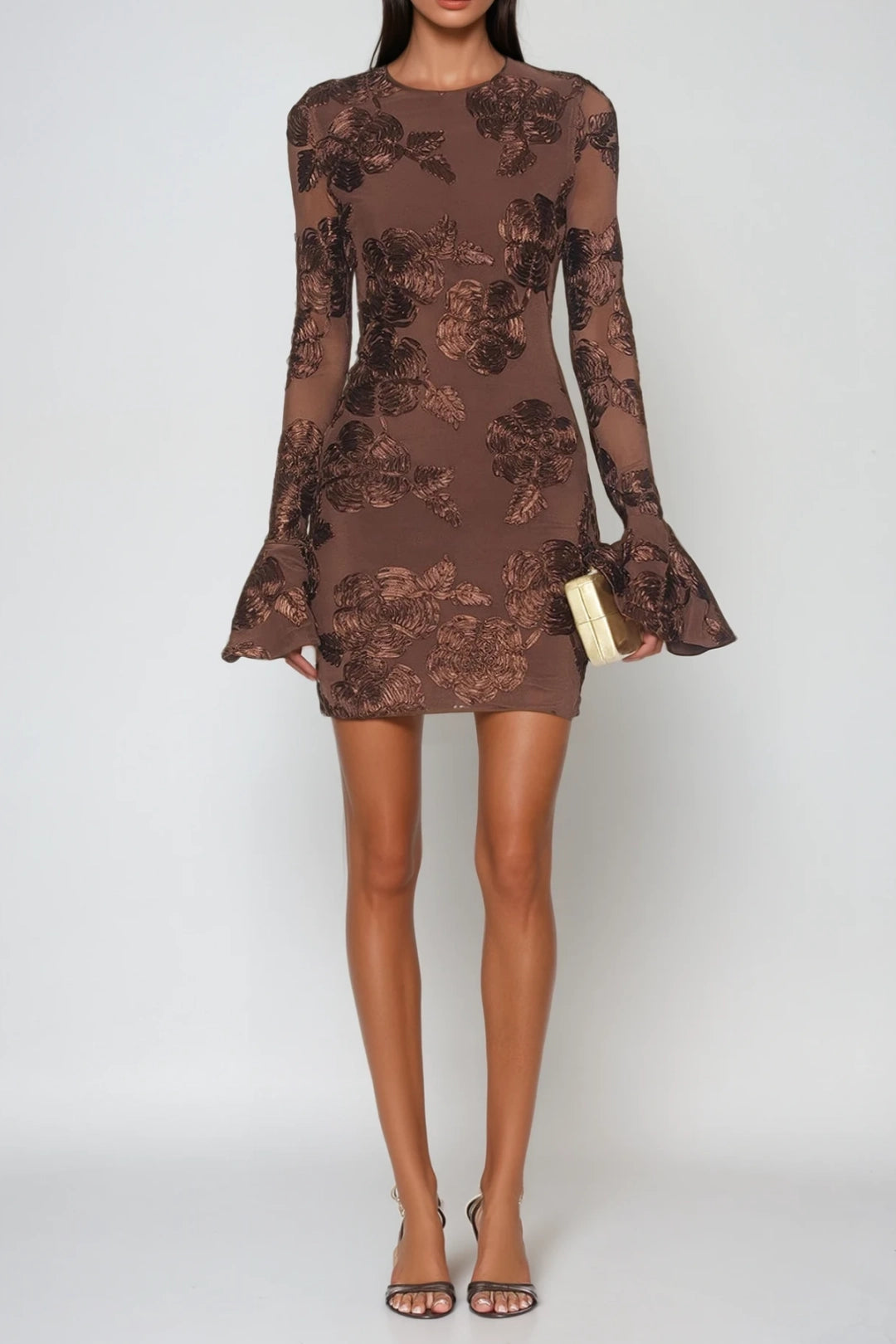 Novelle Floral Mesh Mini Dress Cocktail