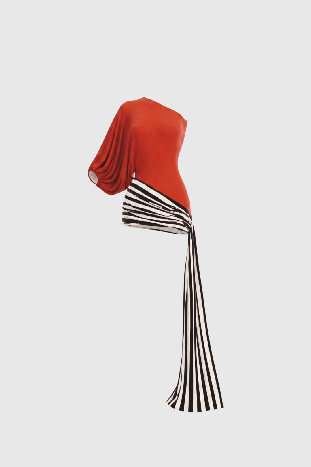 Nyx One-Shoulder Striped Draped Mini Dress