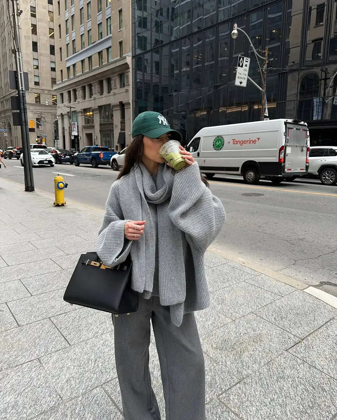 Odette Oversized Knit Sweater Scarf Set