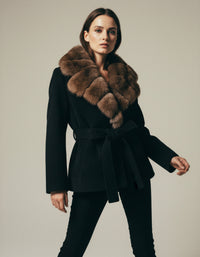 Olivia Faux Fur Belted Coat for Women
