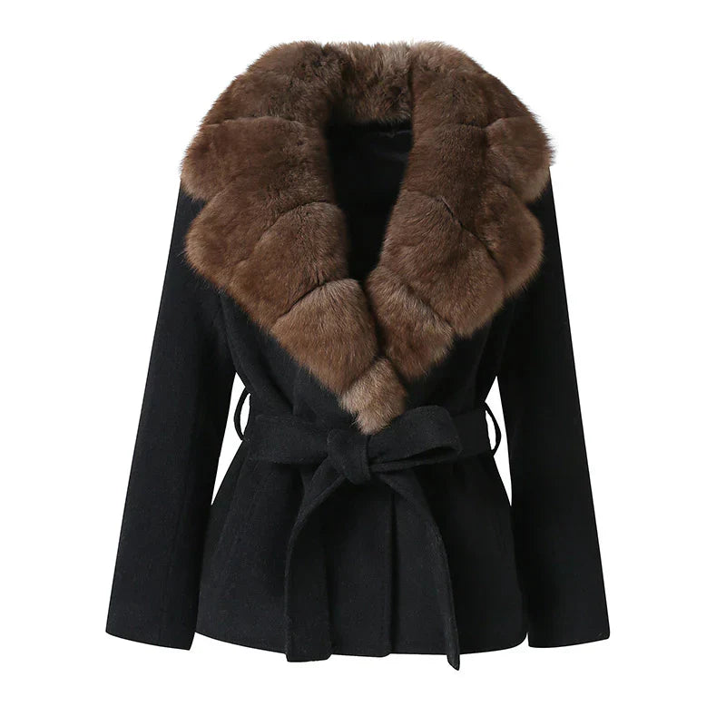 Olivia Faux Fur Belted Coat for Women