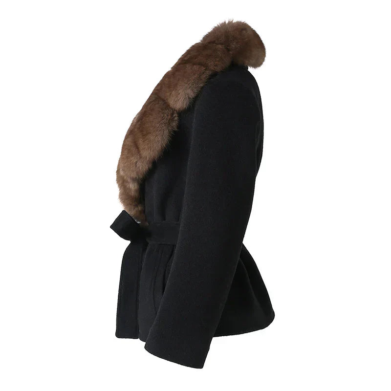 Olivia Faux Fur Belted Coat for Women