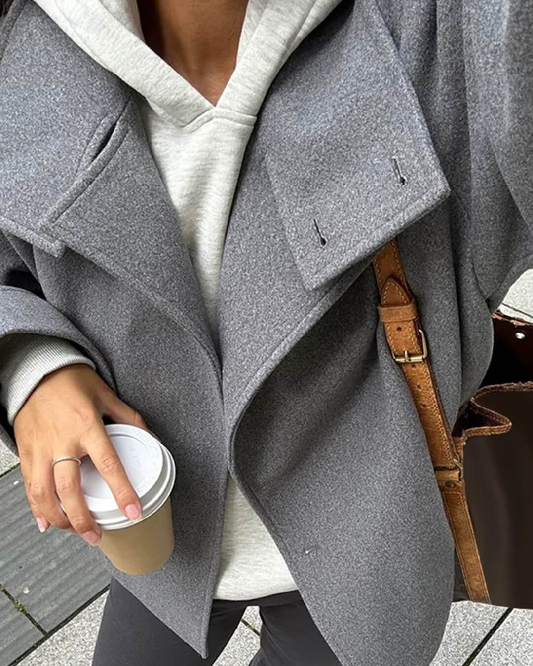 Structured Button-Up Wool Blend Jacket
