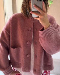 Rosalie Soft Round-Neck Knit Cardigan
