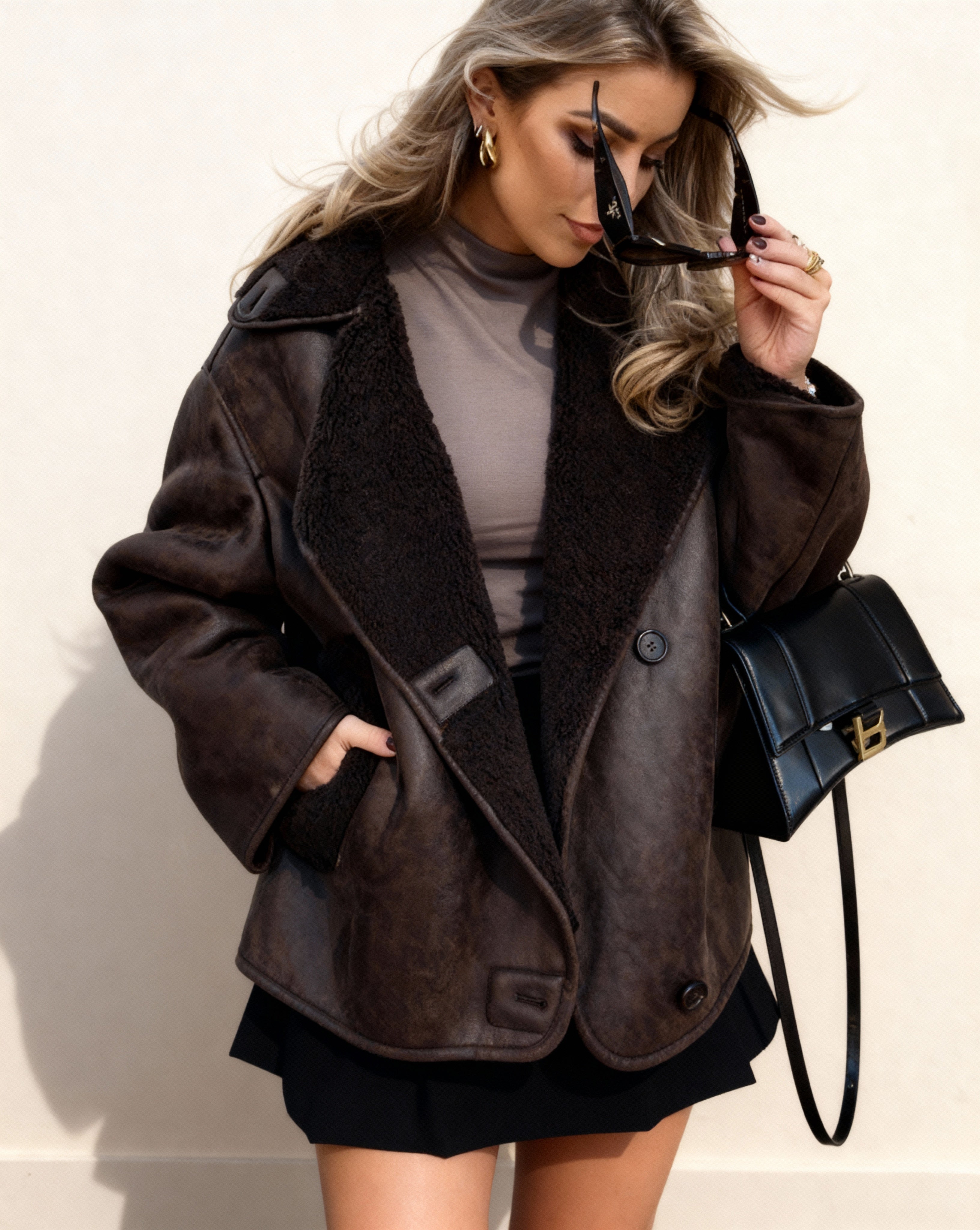Rosalind Shearling Faux Leather Jacket