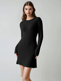 Rosaline Ribbed Knit Sweater Mini Dress