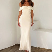 Rosavelle Draped Off-Shoulder Evening Maxi Dress
