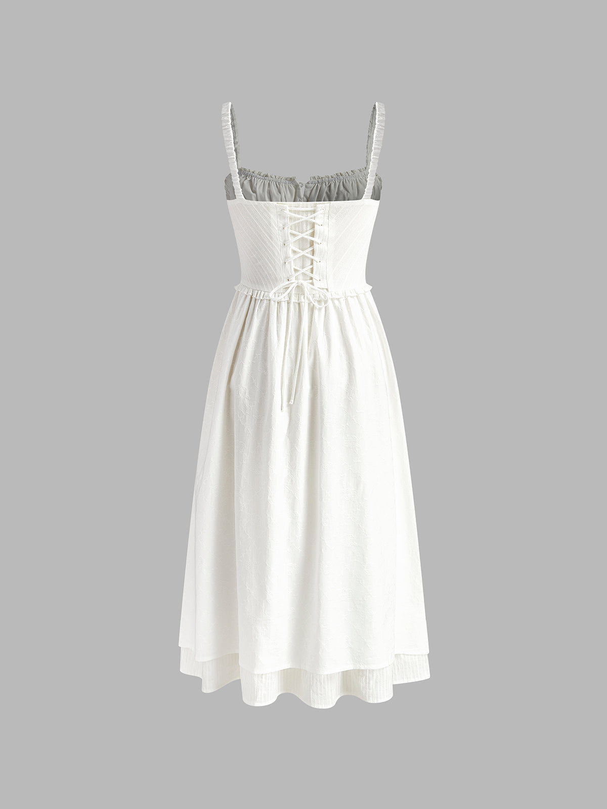 Ruffle Hem Cami Plain Midi Dress 6