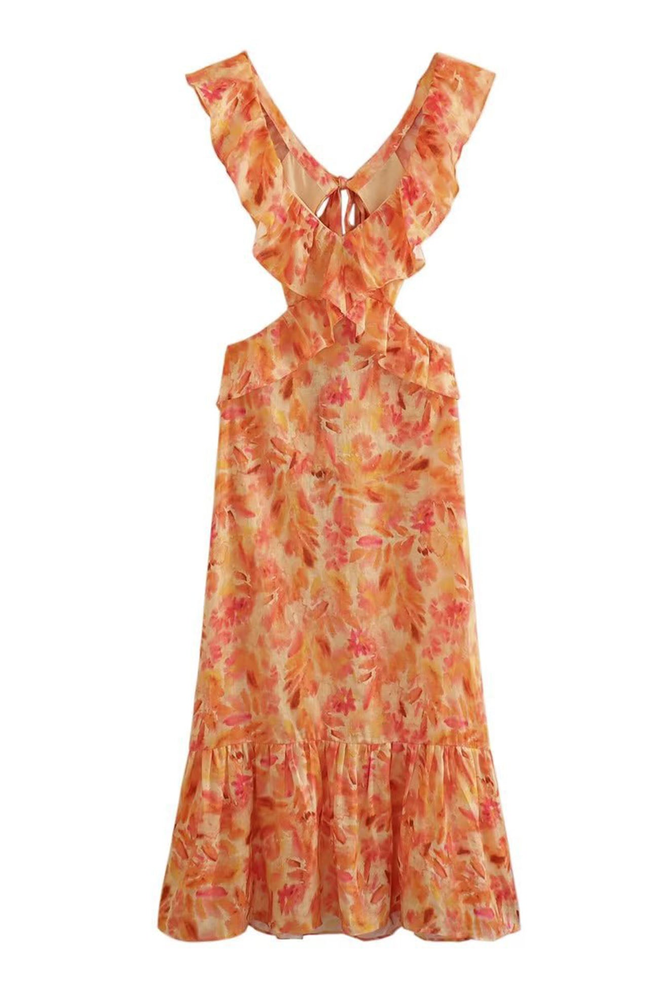 Rosavelle Ruffle Strap Summer Maxi Dress