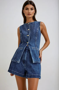 Rosavelle Sleeveless Denim Co-Ord Set